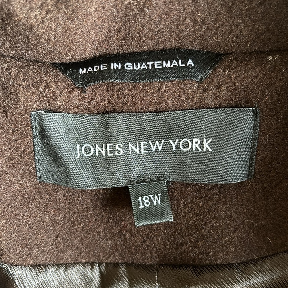 Jones New York Single-Breasted Wool-Blend Coat with Faux Fur Collar Size 18w - Picture 8 of 13